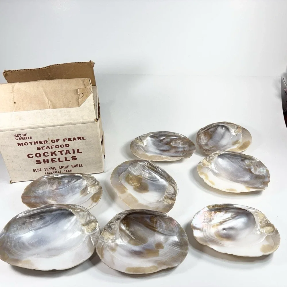 Vtg‎ Mother Of Pearl Seafood Cocktail Shells Set Of 8